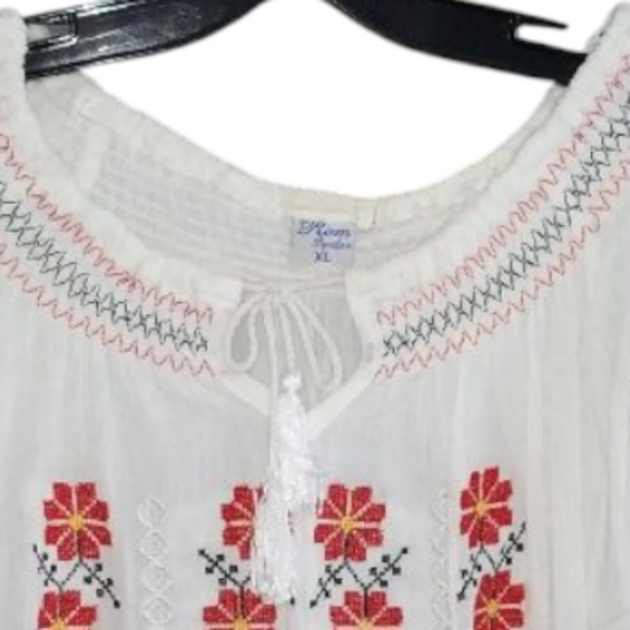 S/M🌺 Romanian Traditional Handmade Ethnic Embroidered Blouse Top Ie - Picture 7 of 8